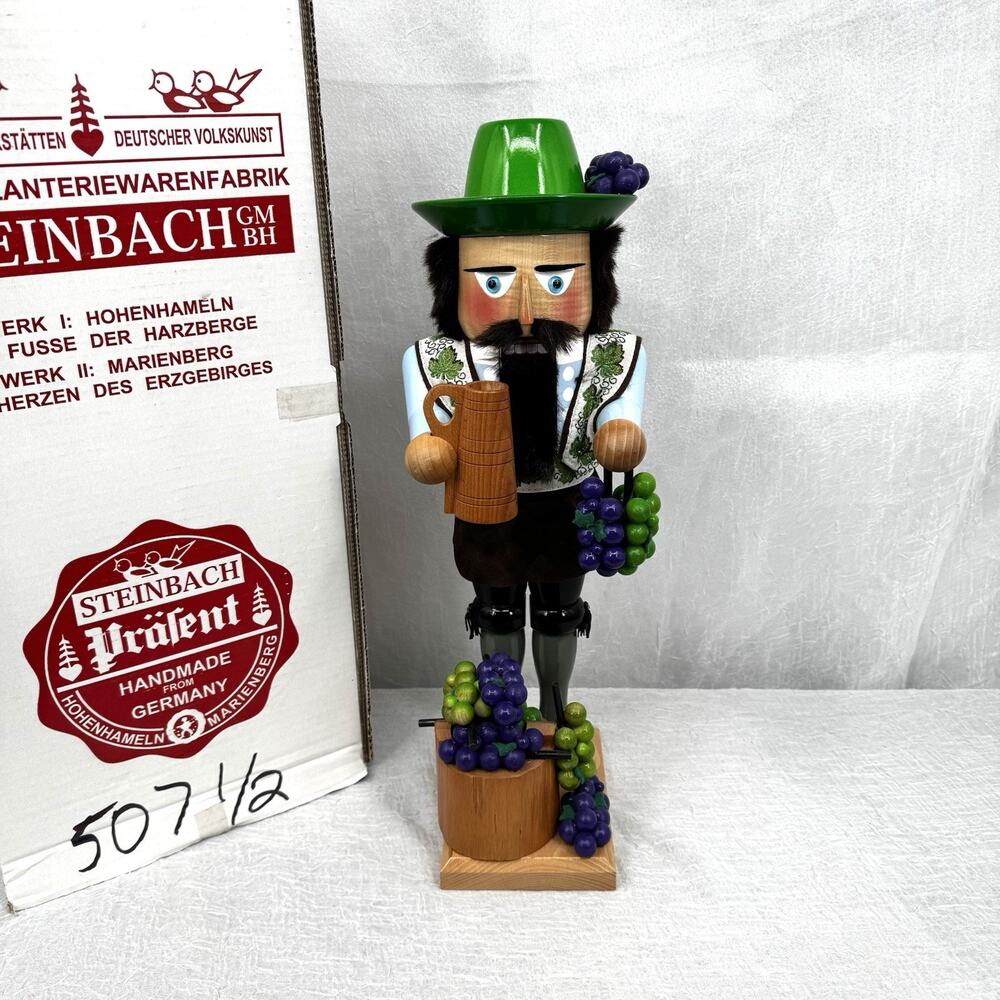 Steinbach Handmade Wine Grower Nutcracker Original Box Vintage Handmade German